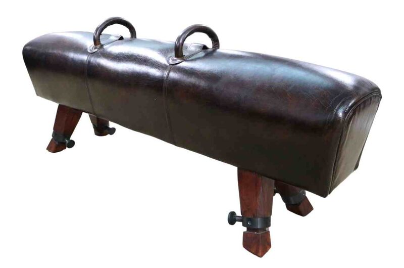 Product photograph of Gym Horse Rebel Vintage Tobacco Brown Distressed Leather Bench Long from Designer Sofas 4U