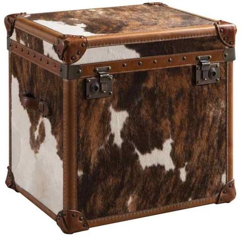 Hair On Hide Antique Vintage Leather Storage Trunk