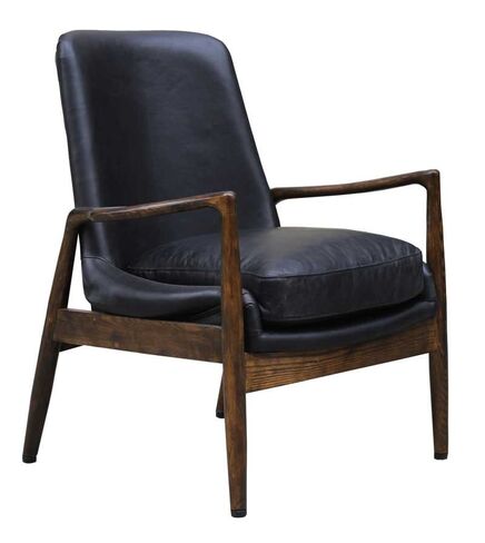 Harbin Wood Frame Vintage Nappa Leather Dining Chair