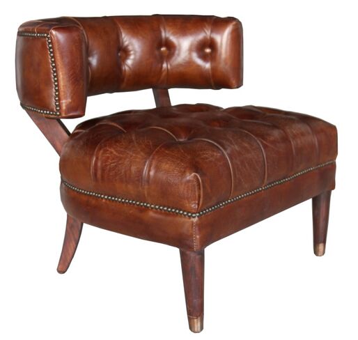 Harris Chesterfield Buttoned Vintage Leather Tub Chair
