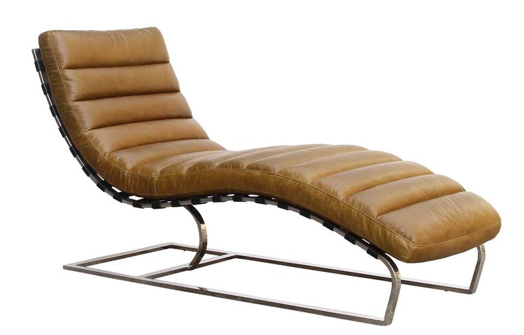 Heston Daybed Vintage Nappa Moss Green Leather Chaise Lounge