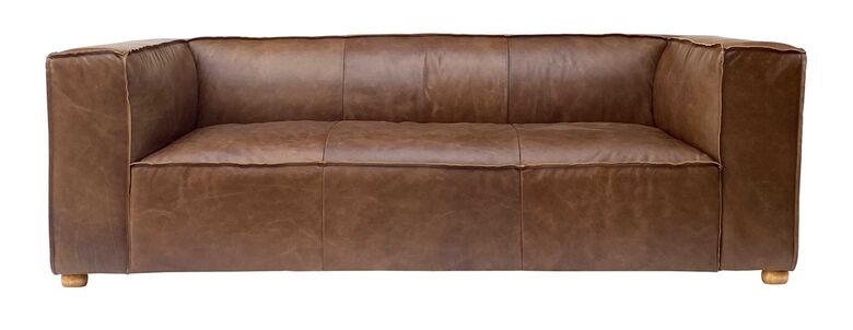 Hogarth Vintage Nappa Chocolate Brown Leather 2 Seater Sofa