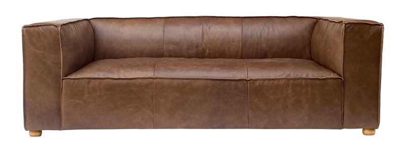 Product photograph of Hogarth Vintage Nappa Chocolate Brown Leather 2 Seater Sofa from Designer Sofas 4U