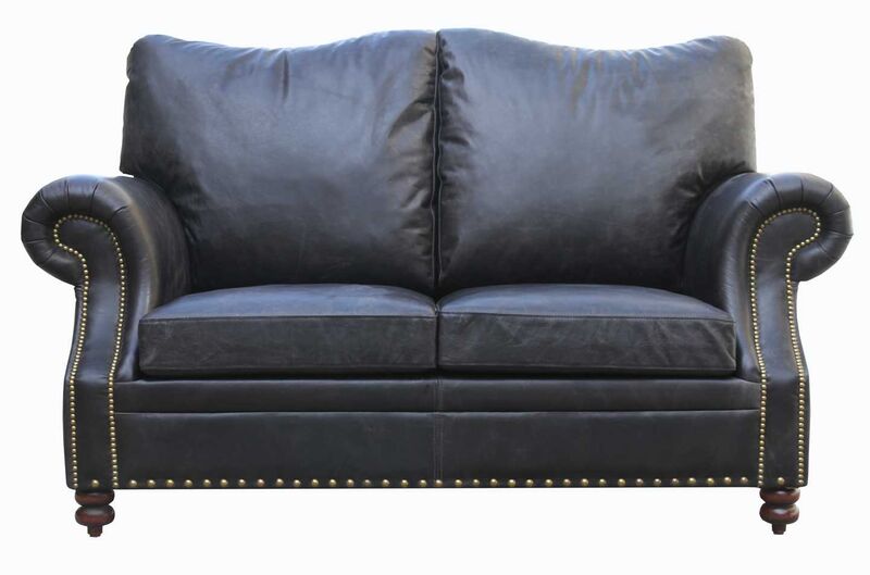 Product photograph of Holbeck 3 Seater Vintage Black Leather Sofa Settee from Designer Sofas 4U