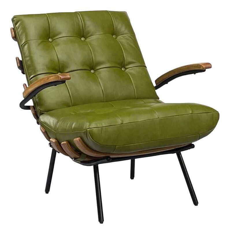 Product photograph of Horley Buttoned Vintage Nappa Olive Green Leather Armchair With Arm from Designer Sofas 4U