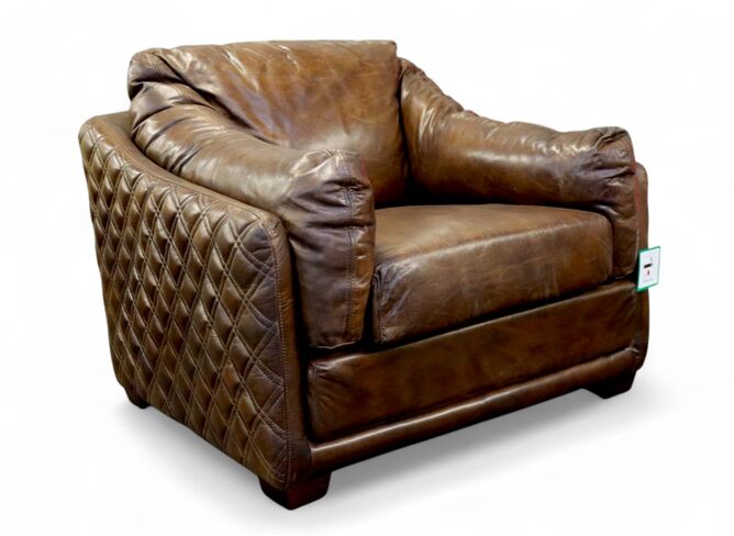Hudson Luxury Vintage Retro Armchair Brown Distressed Real Leather