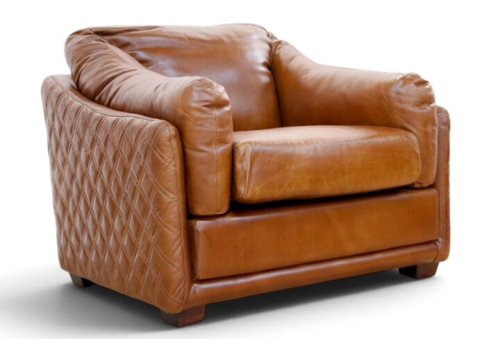 Hudson Luxury Vintage Tan Leather Armchair | Designer Sofas4u
