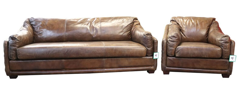 Product photograph of Hudson 3 1 Vintage Retro Brown Distressed Leather Settee Sofa Suite from Designer Sofas 4U