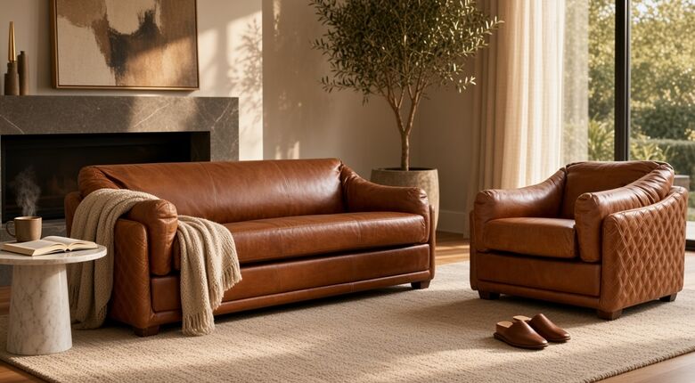 Hudson Vintage Retro Distressed Leather Sofa Suite