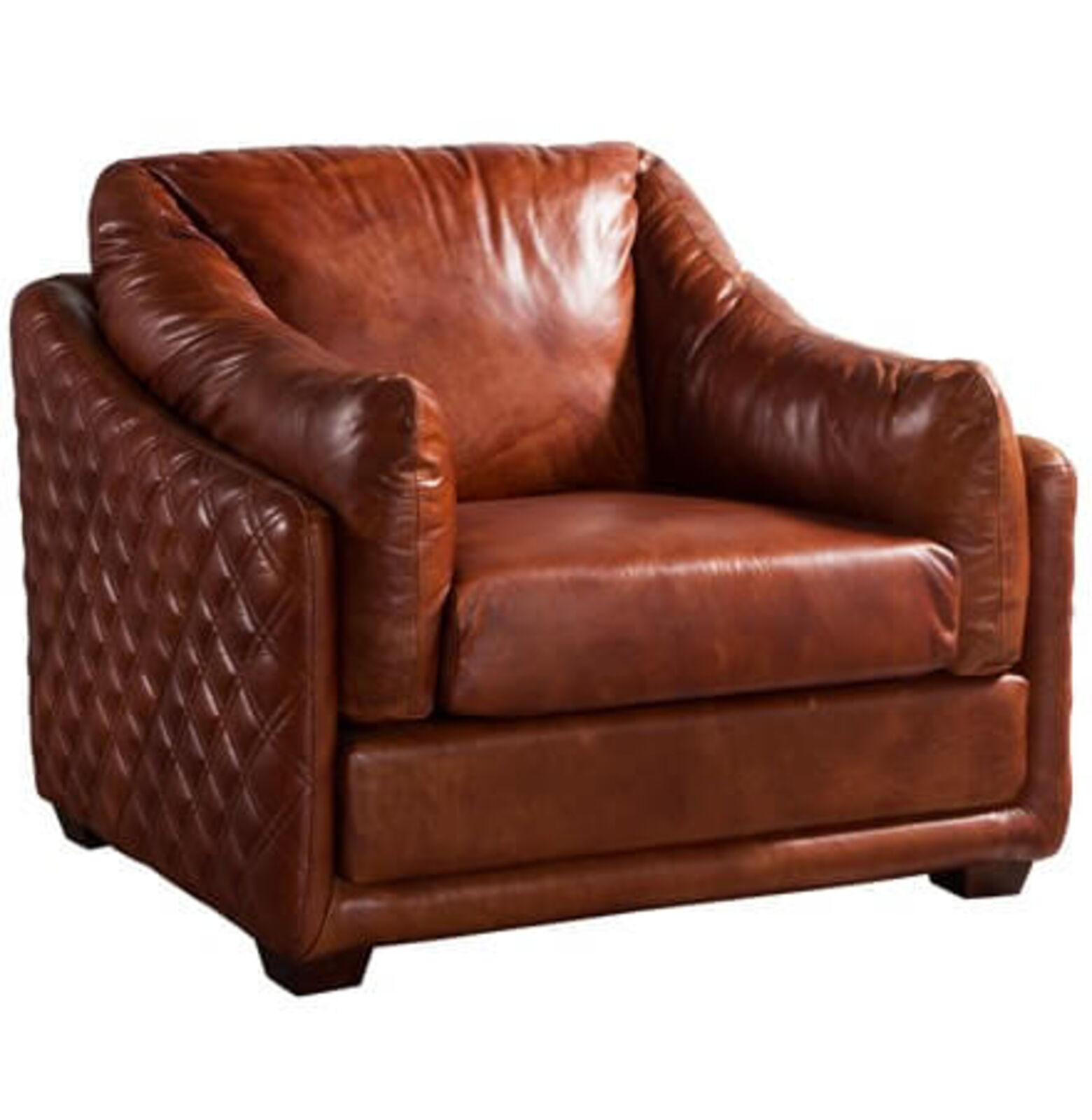 Product photograph of Hudson Luxury Vintage Retro Armchair Distressed Leather Sofa from Designer Sofas 4U