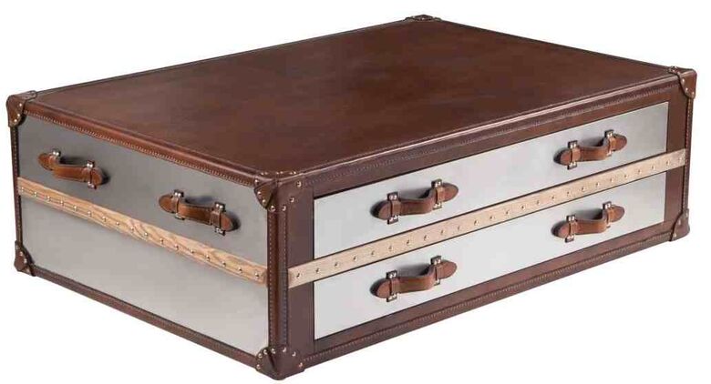 Hurst Aluminium Leather Coffee Table