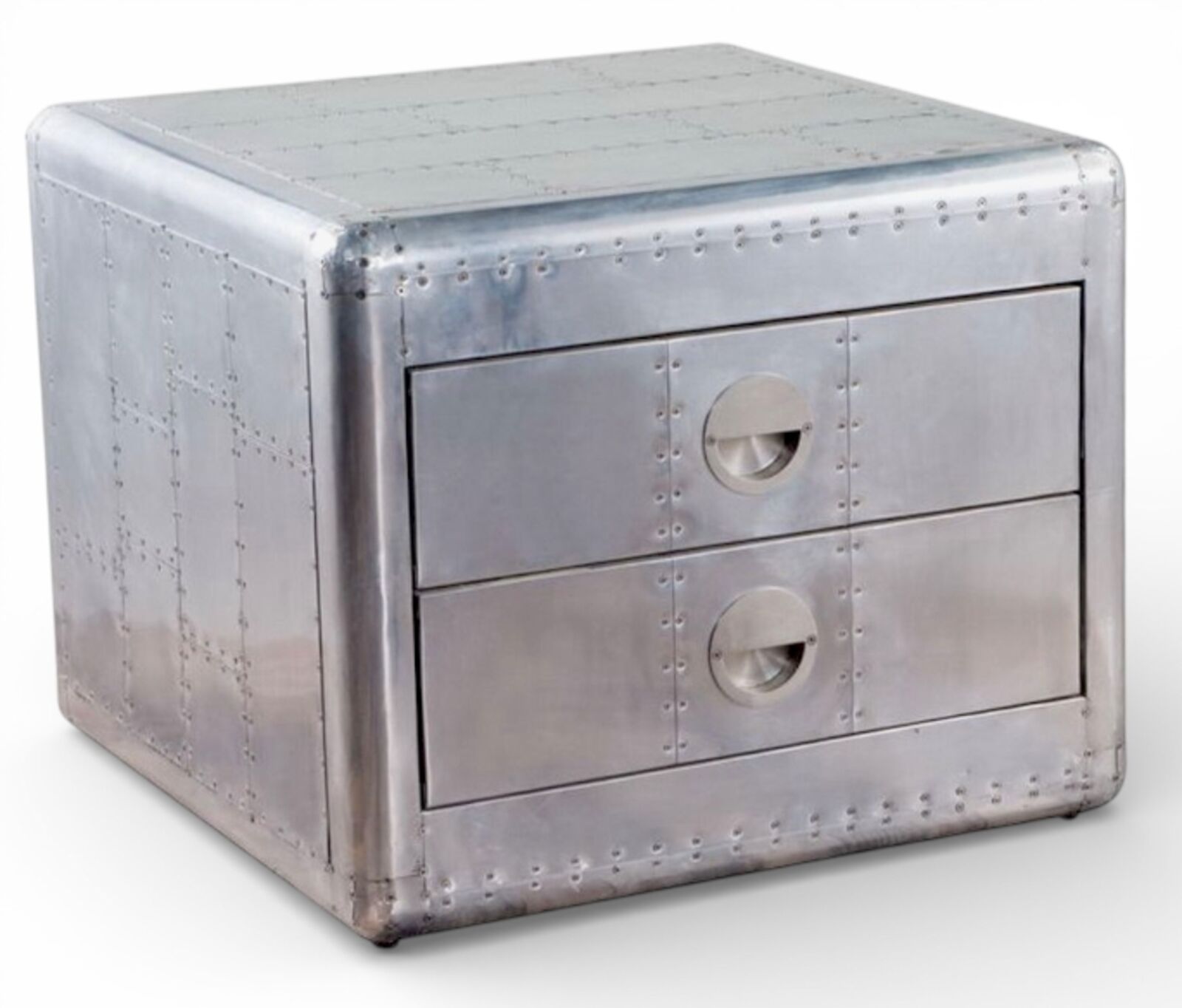 Industrial Aluminium Two Drawer Cabinet