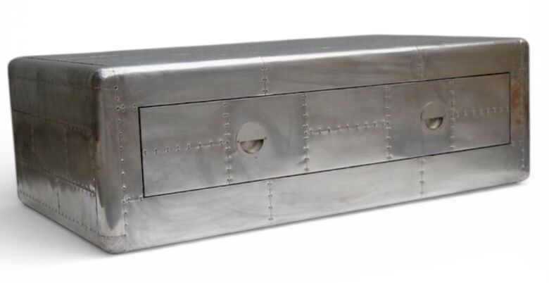 Industrial Aviator Aluminum Coffee Table