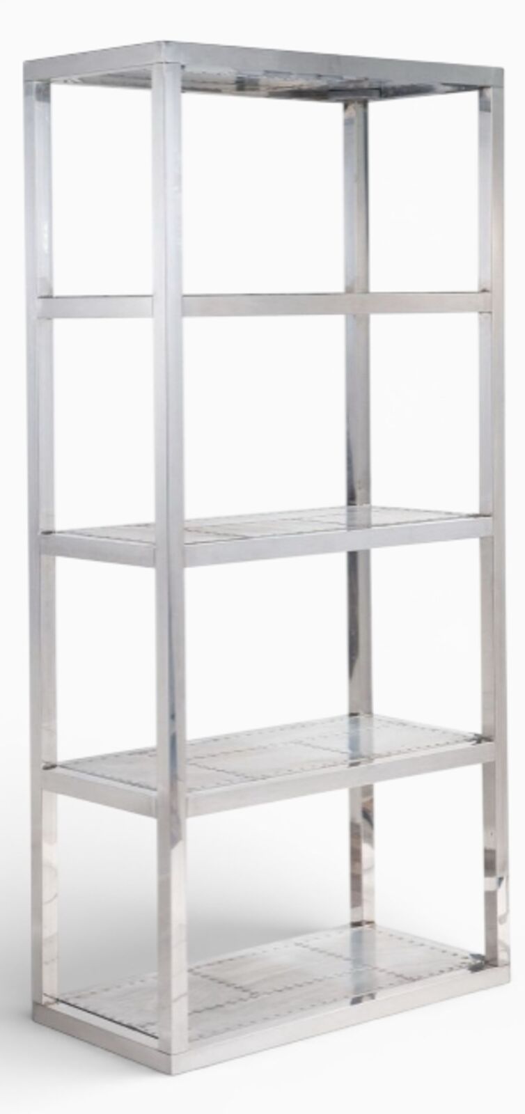 Industrial Aviator Shelf 4-Tier Metal Storage Rack Loft Style Aircraft Aluminium Shelving Unit