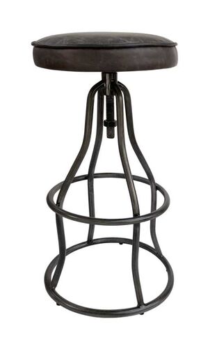 Industrial Vintage Leather Top Bar Stool