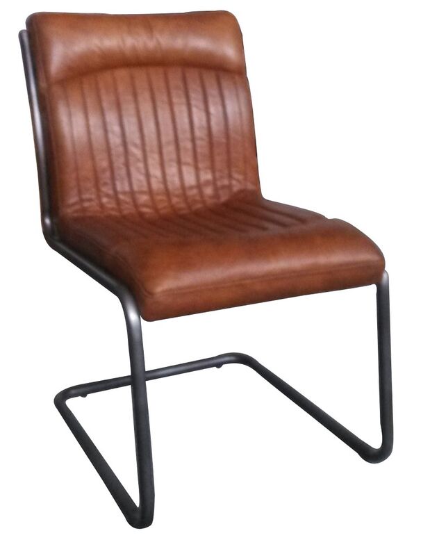 Product photograph of Irving Vintage Leather Dining Chair from Designer Sofas 4U