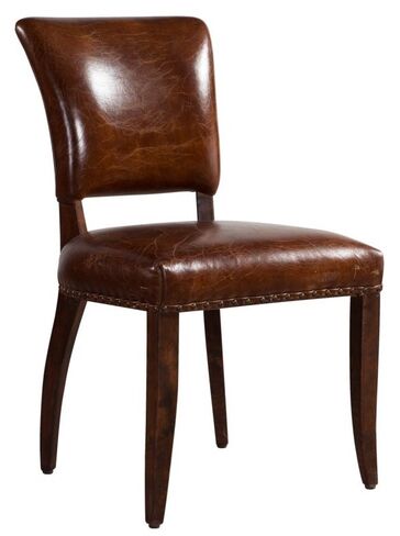 Jute Vintage Leather Distressed Dining Chair