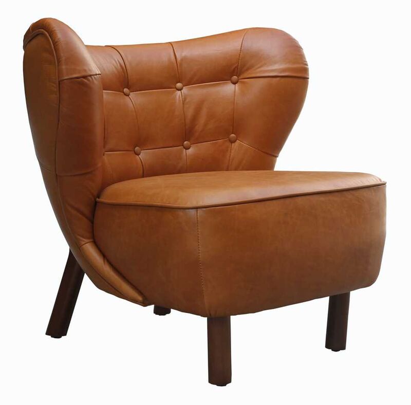 Product photograph of Kempley Vintage Tan Leather Armchair from Designer Sofas 4U