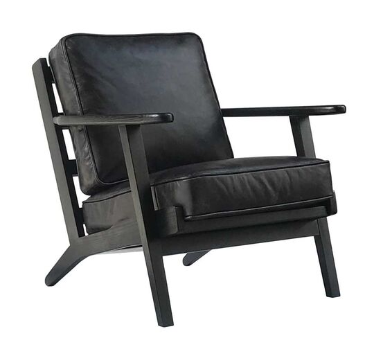 Kensington Vintage Black Leather Armchair
