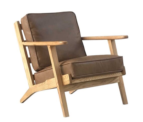 Kensington Vintage Mexico Brown Leather Armchair