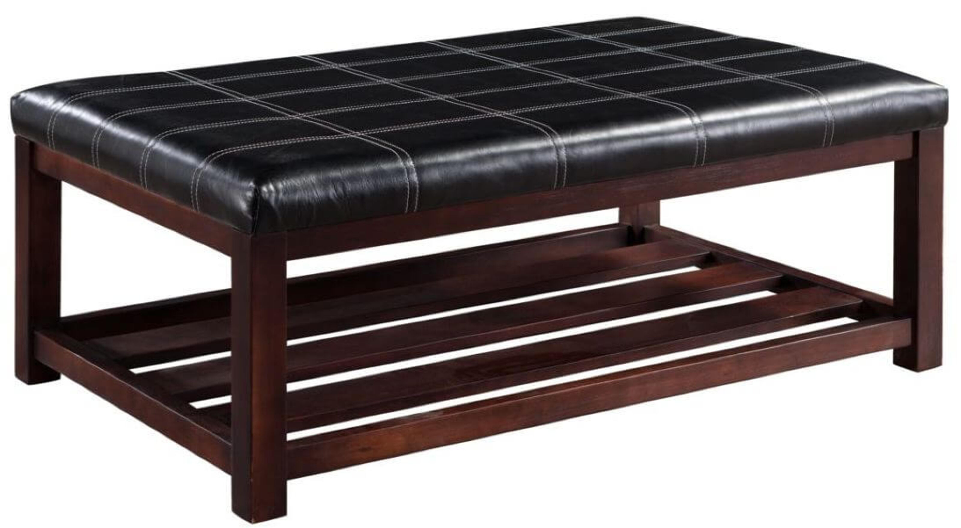 Leather Top Coffee Table Vintage, Leather Coffe Table