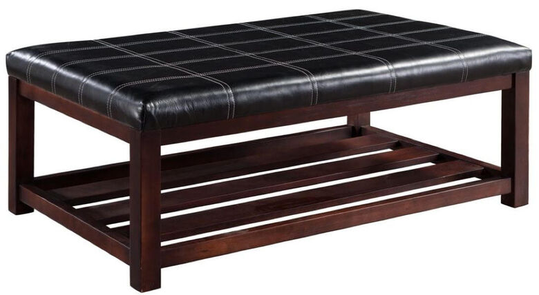 Leather Top Coffee Table