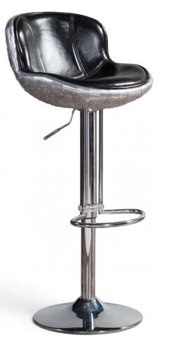 Lola Aviator Breakfast Barstool Black Leather
