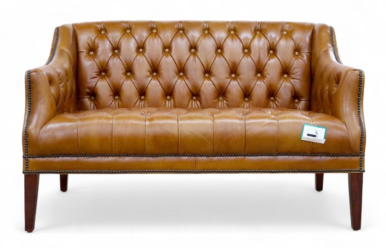 Louis Vintage Distressed Chesterfield 2 Seater Leather Sofa