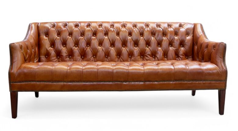 Louis Vintage Distressed Chesterfield 3 Seater Leather Sofa
