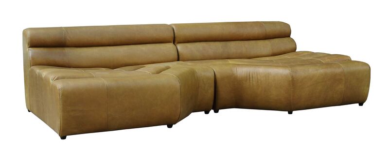 Product photograph of Lounge Vintage Sandy Brown Leather Sofa from Designer Sofas 4U