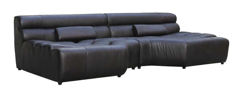Lounge Vintage Black Leather Sofa