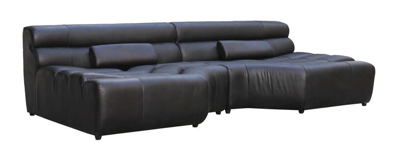 Product photograph of Lounge Vintage Black Leather Sofa from Designer Sofas 4U