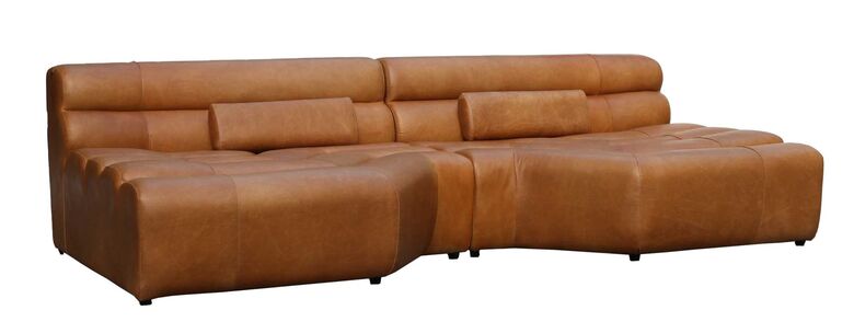 Lounge Vintage Sandy Tan Leather Sofa