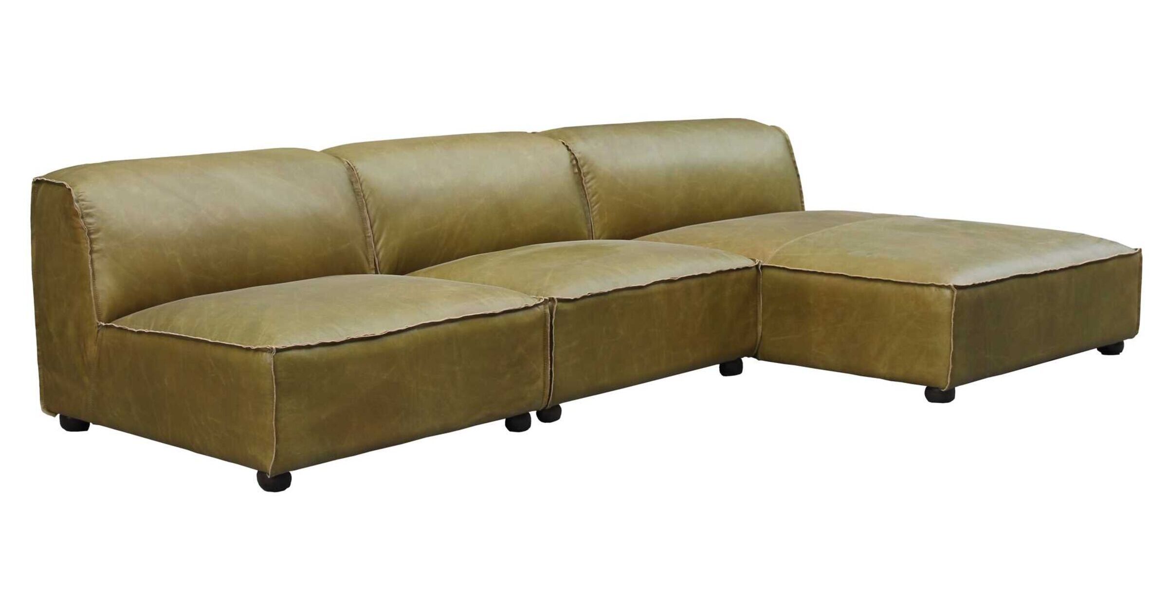 Low Back Modular Corner Group Sofa Vintage Leather Luxury