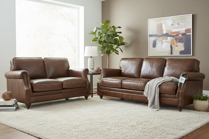 Luxury Vintage 3+2 Seater Settee Sofa Suite Distressed Brown Real Leather