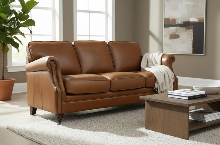 Luxury Vintage 3 Seater Settee Sofa Distressed Tan Real Leather