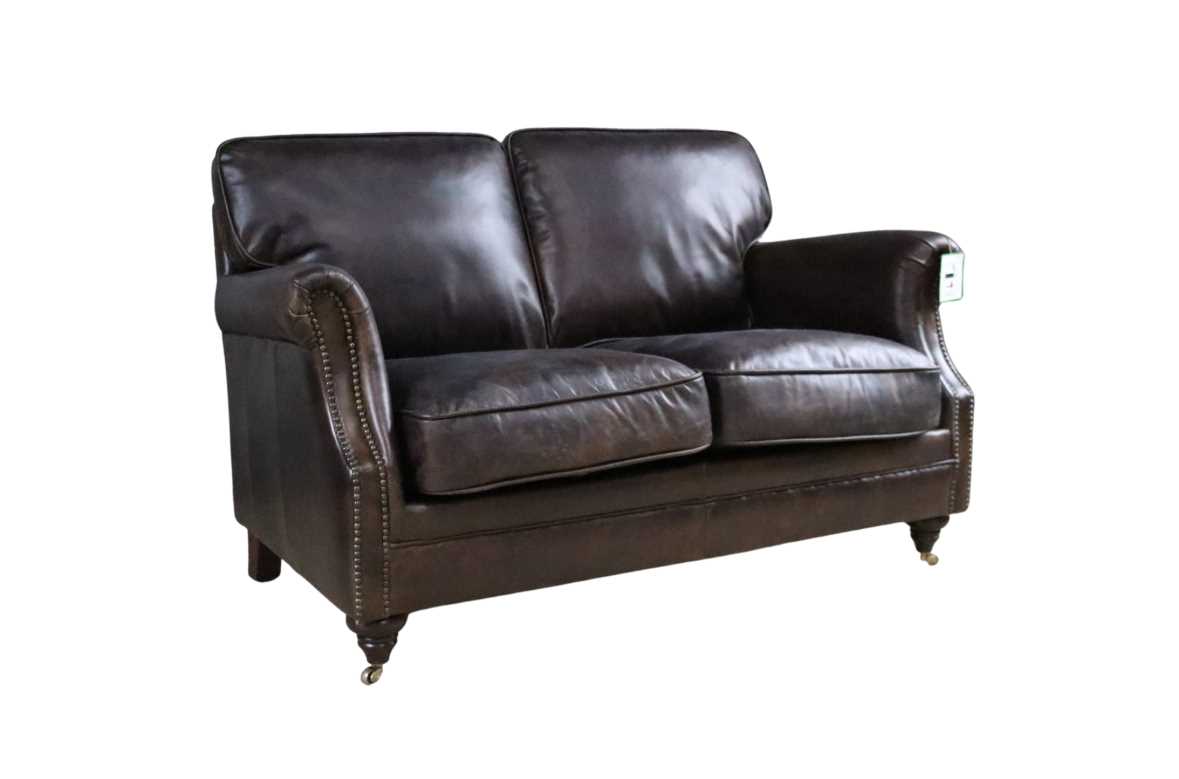 Small Distressed Leather Sofa