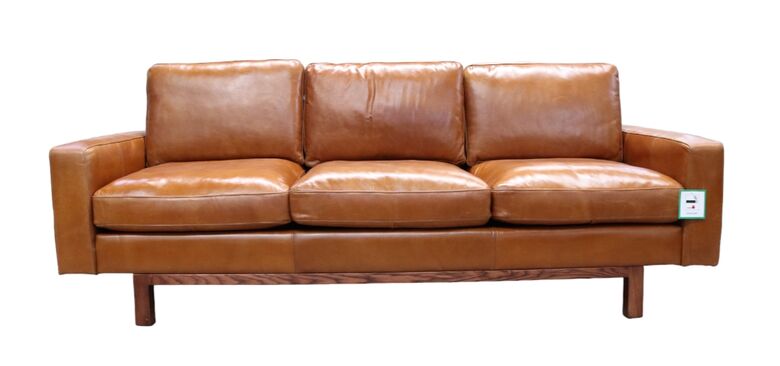 Madison Vintage Caramel Tan Leather Sofa