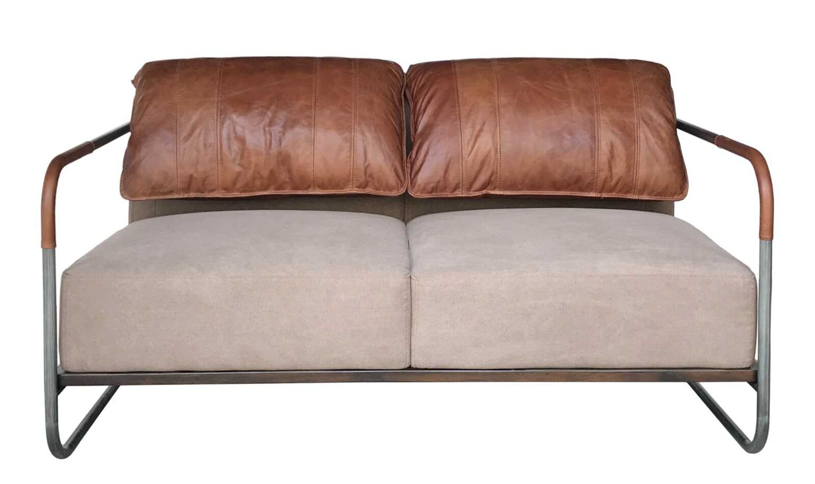 Product photograph of Malawi 2 Seater Vintage Nappa Chocolate Brown And Canvas Amp Hellip from Designer Sofas 4U