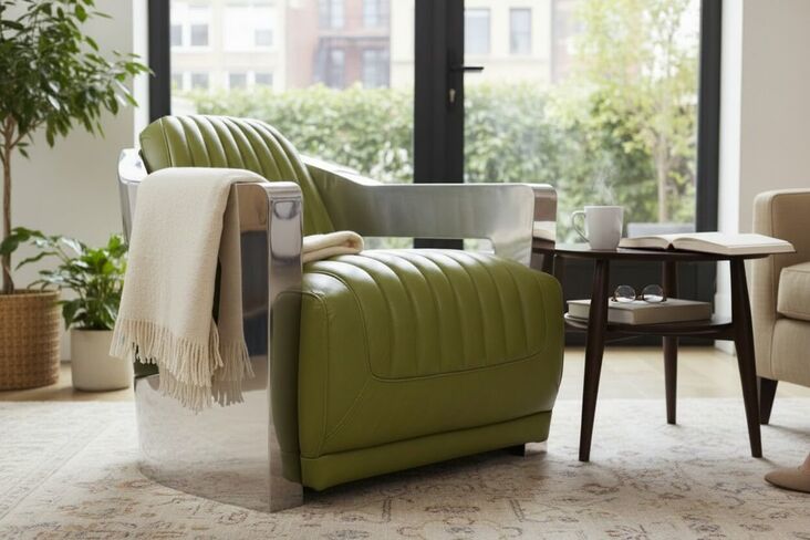 Man Cave Aviator Luxury Vintage Retro Olive Green Leather Armchair