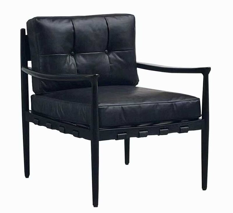 Product photograph of Manchester Vintage Black Leather Armchair Metal Frame from Designer Sofas 4U