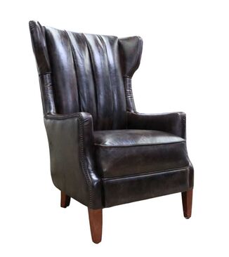 Manor Vintage Tobacco Brown Leather Highback Armchair