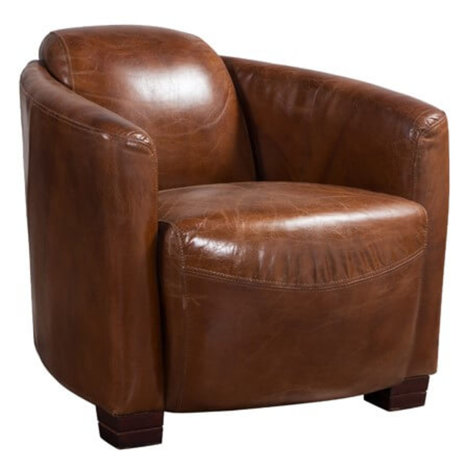 Product photograph of Marlborough Tub Chair Vintage Distressed Real Leather from Designer Sofas 4U