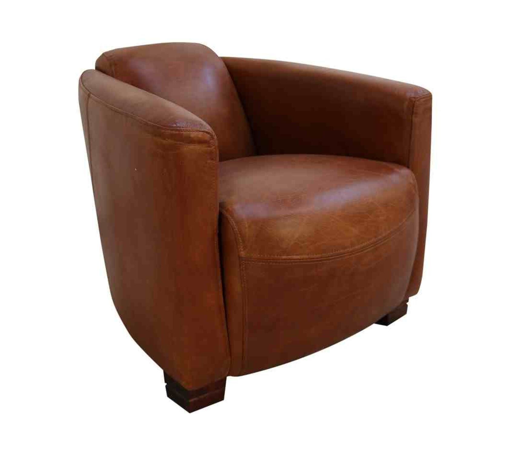 Marlborough Vintage Distressed Tan, Leather Swivel Tub Chair Uk