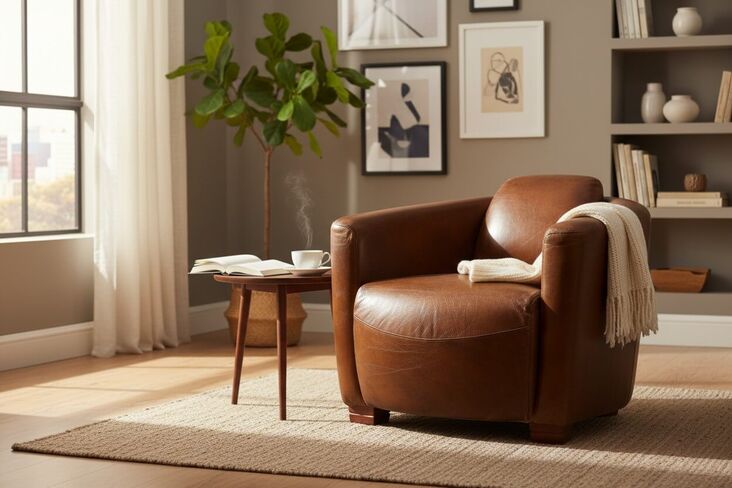 Marlborough Tub Chair Vintage Brown Leather