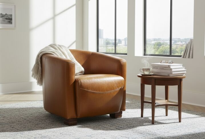 Marlborough Tub Chair Vintage Tan Leather