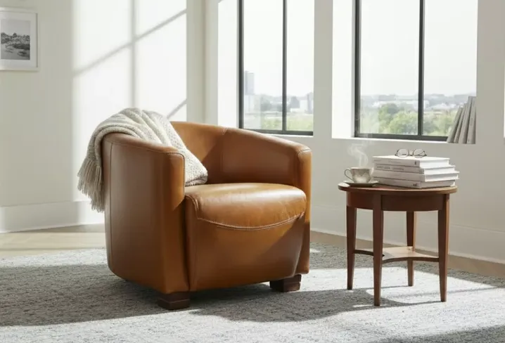 Marlborough Tub Chair Vintage Tan Leather