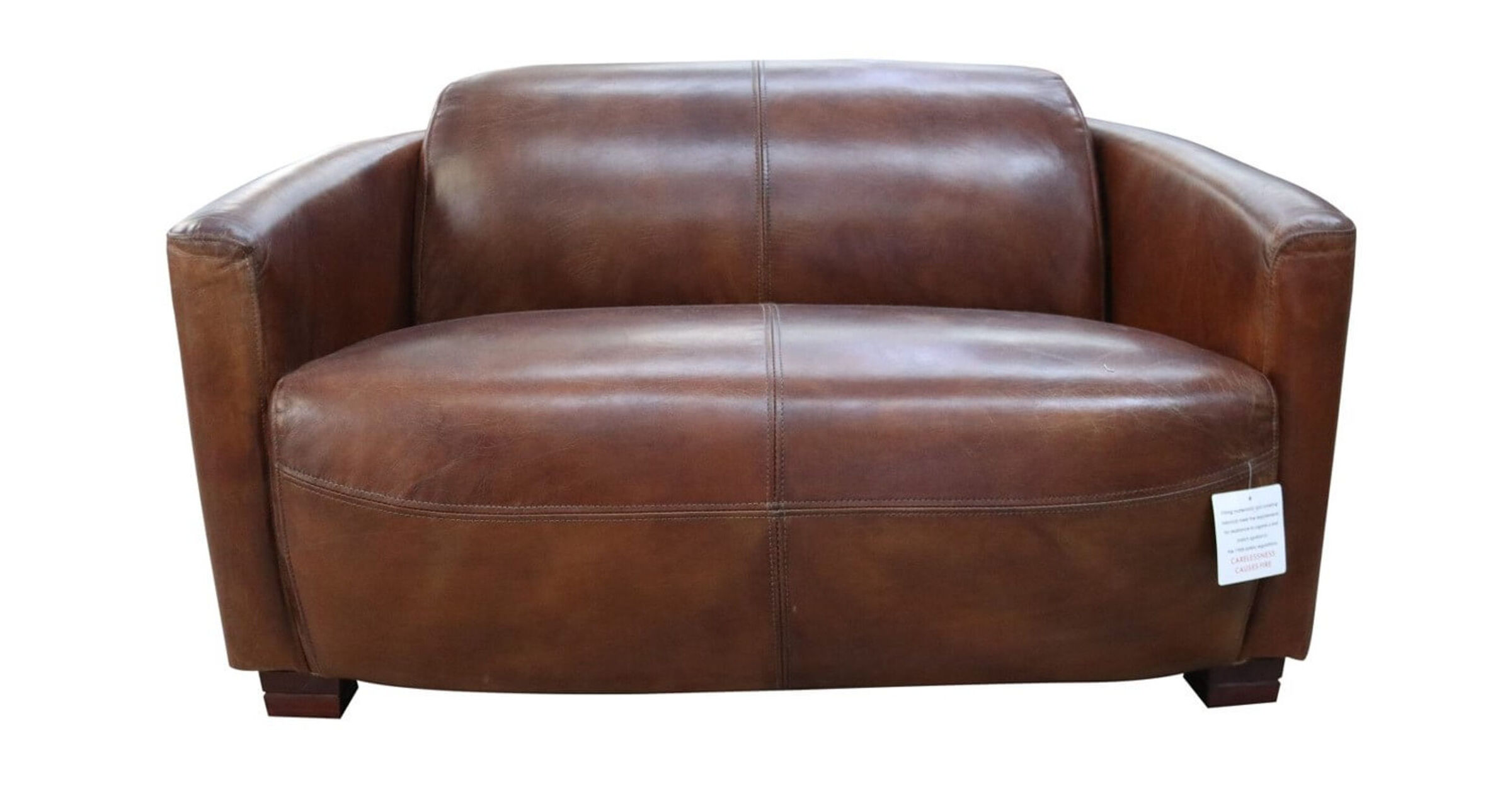 Marlborough Vintage 2 Seater Brown Distressed Leather Tub Sofa