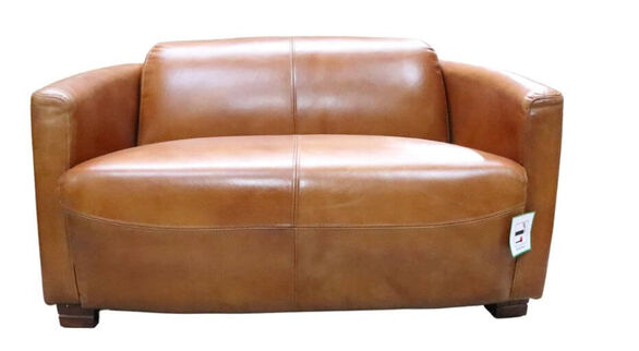 Marlborough Vintage 2 Seater Tan Distressed Leather Tub Sofa