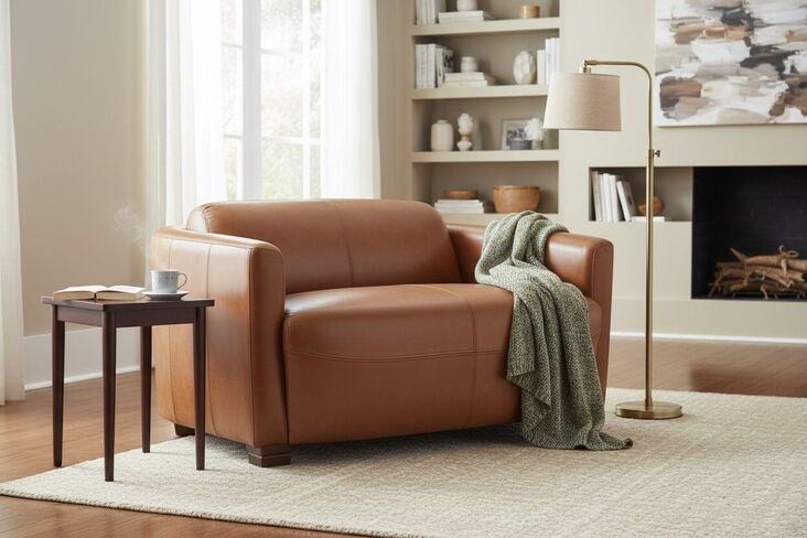 Marlborough Vintage 2 Seater Tan Distressed Leather Tub Sofa